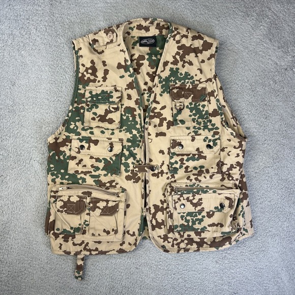 Mil-Tec Sturm Vest Mens Large‎ Camo Hunting Fishing Tactical Sleeveless Jacket - Picture 1 of 7